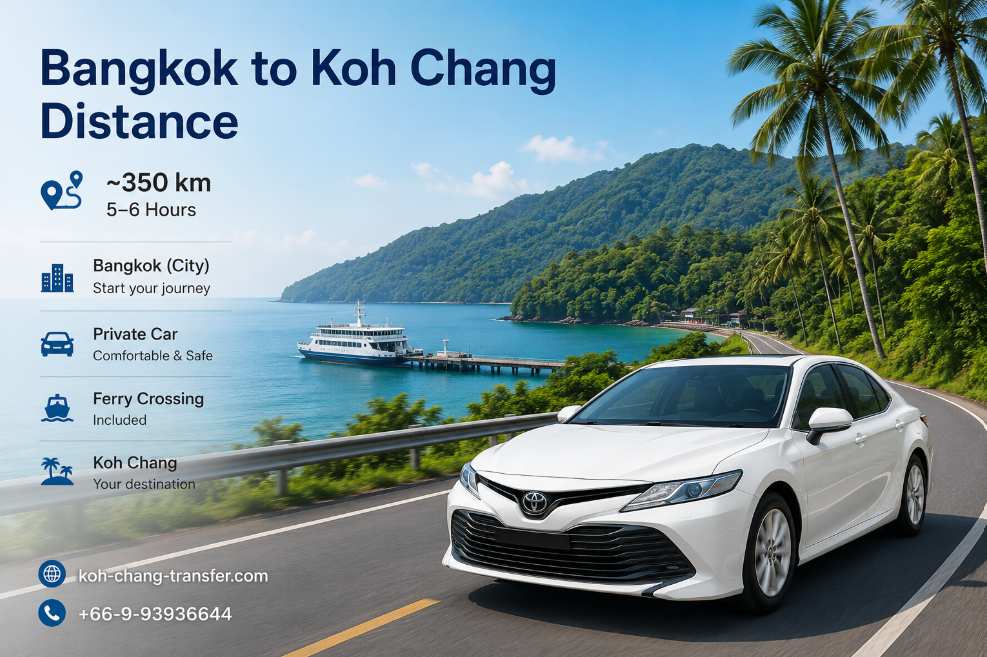 Taxi from Bangkok to Koh Chang distance
