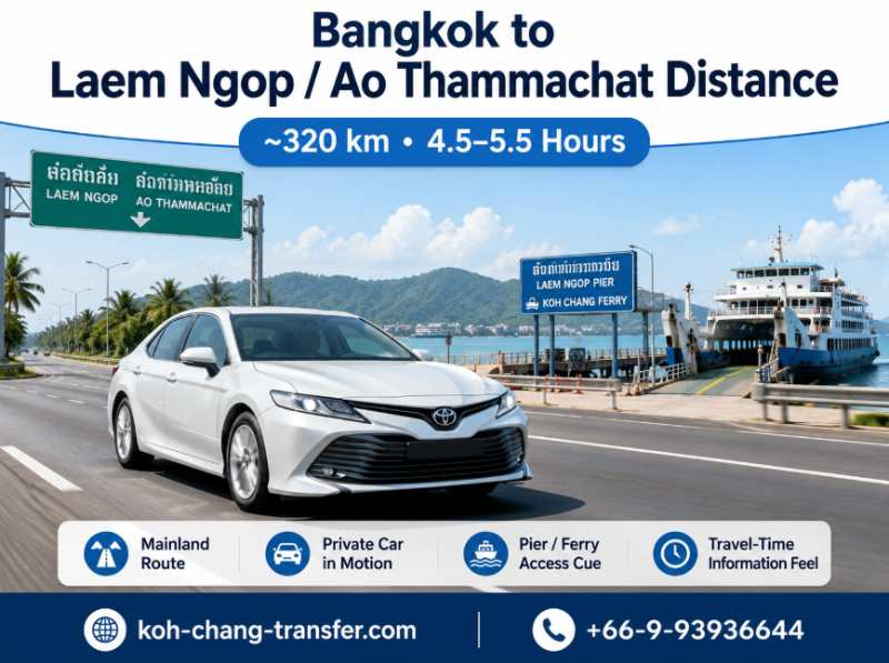 Distance from Bangkok to Laem Ngop and Ao Thammachat