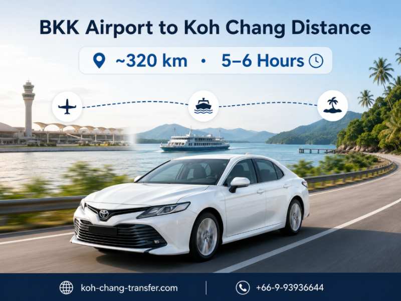 Distance from BKK Airport to Koh Chang