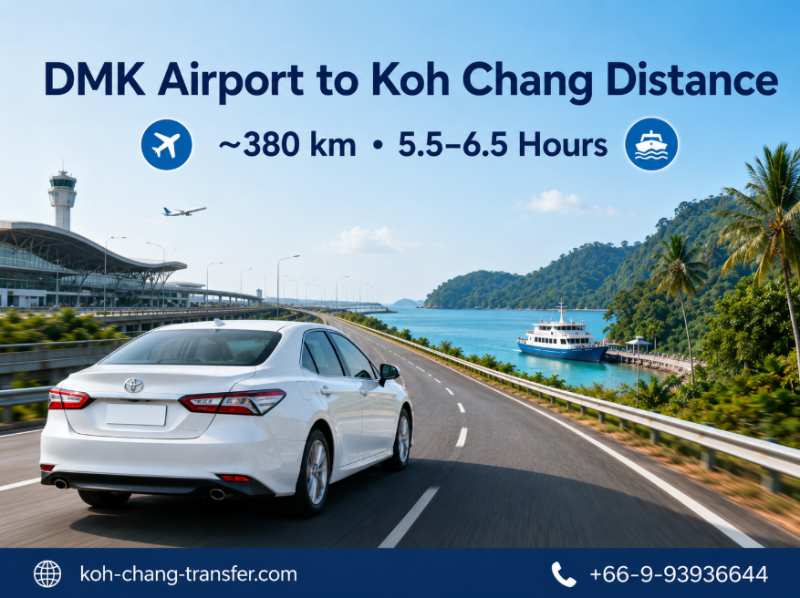 Distance from DMK Airport to Koh Chang