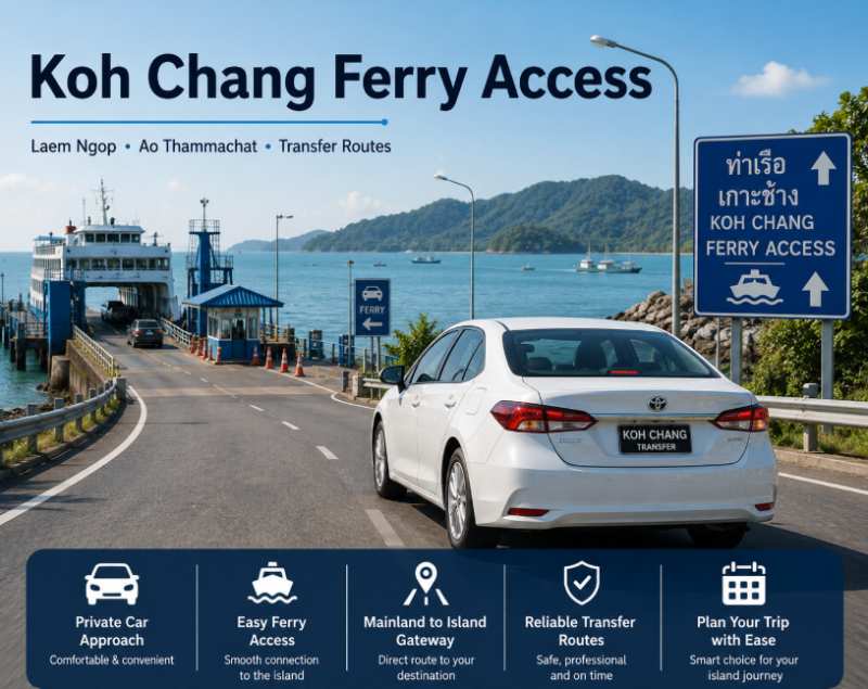 Koh Chang ferry access with private transfer to Laem Ngop and Ao Thammachat