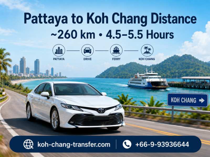 Distance from Pattaya to Koh Chang