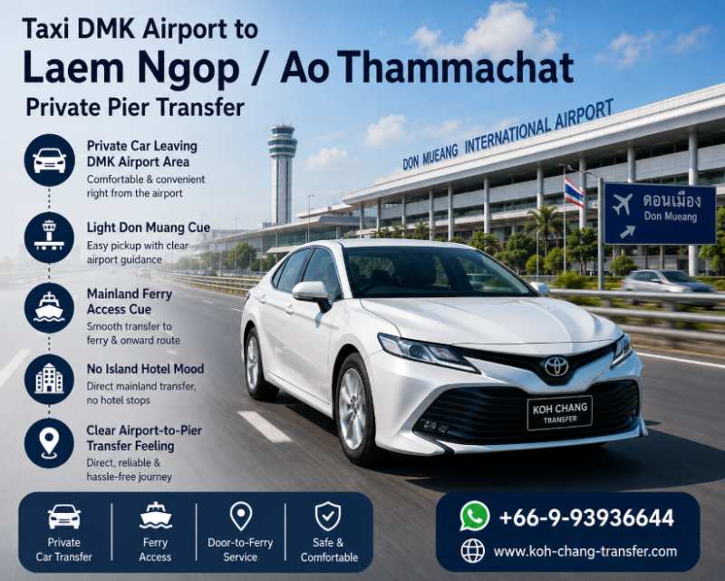 Taxi from DMK Airport to Laem Ngop and Ao Thammachat